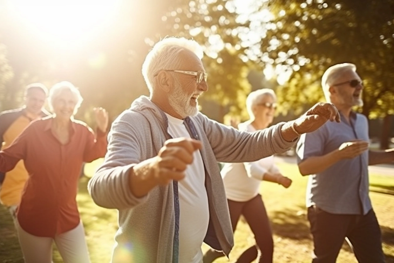 Активні пенсіонери займаються спортом